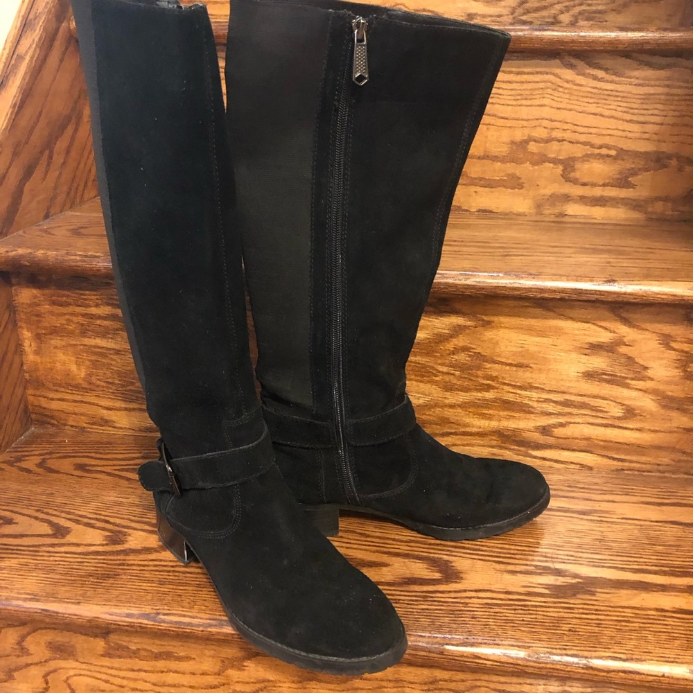 Donald j pliner black suede knee highs boots s 7.5